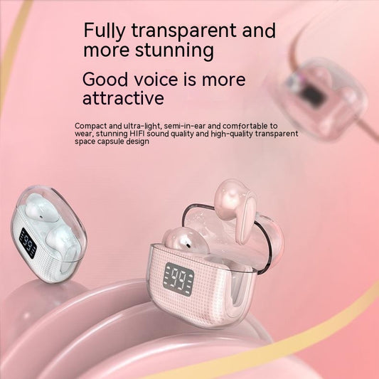 Fully Transparent Space Capsule Half In-ear Bluetooth Headset